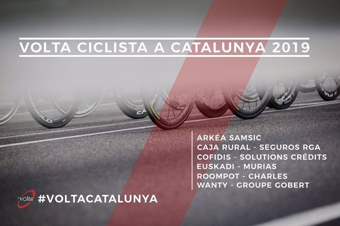 Cartel de equipos invitados a la 99 Volta Ciclista a Catalunya