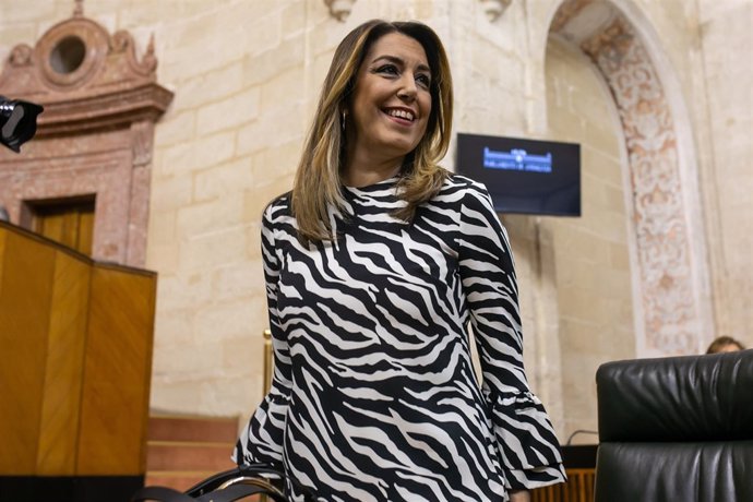 Susana Díaz, este martes en el pleno de investidura