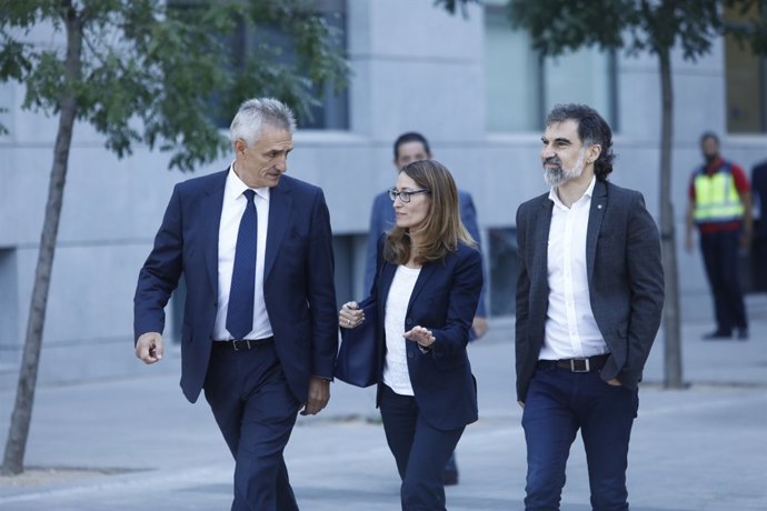 Jordi Cuixart arriba a l'Audincia Nacional. (Arxiu)