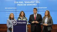 PP califica de "engaño" los PGE y lamenta que "cada murciano tenga que pagar 300 euros más de impuestos anuales"