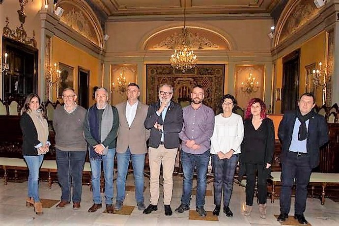 El alcalde de Lleida, Flix Larrosa y los miembros del jurado de los Premis Hort