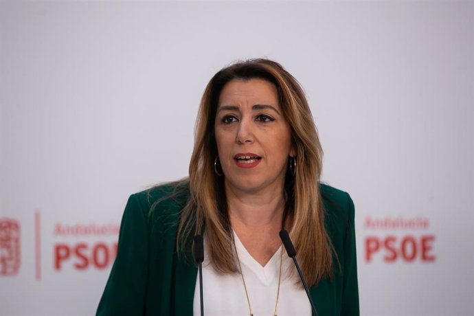 Susana Díaz, durante una rueda de prensa