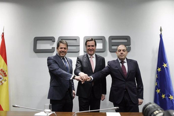 Reunión de los presidentes de la CEOE y ATA, Antonio Garamendi y Lorenzo Amor