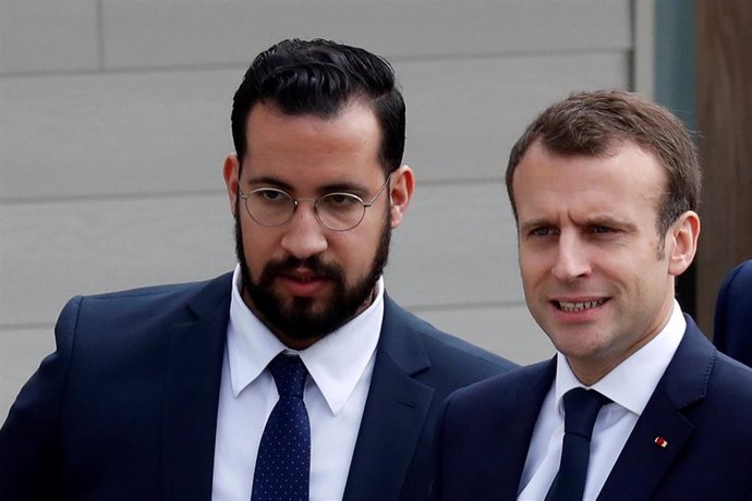 Emmanuel Macron y Alexandre Benalla