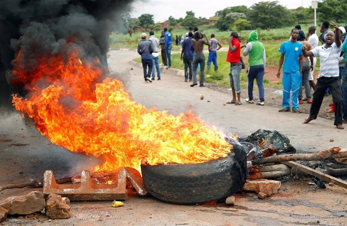 Barricadas en las calles de Harare