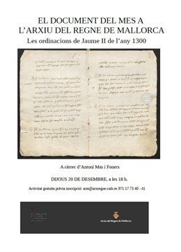 Cartell presentació ordenances Jaime II