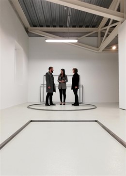 Guardiola junto a directora general del ICA y programador del Centro Párraga