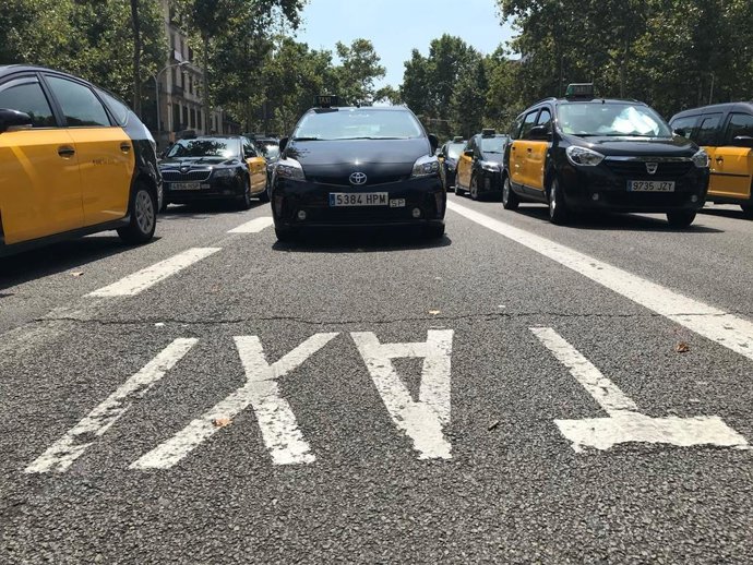 Huelga de taxis en Barcelona