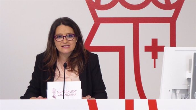 Mónica Oltra en la roda de premsa després del ple del Consell