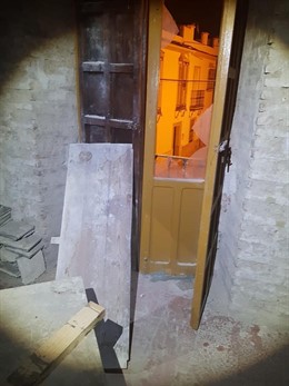 Edificio en el que un presunto ladrón entró a robar