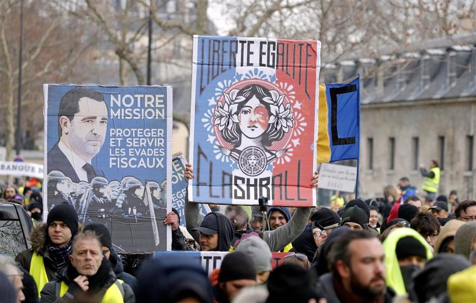 Manifestación de los 'chalecos amarillos' en París
