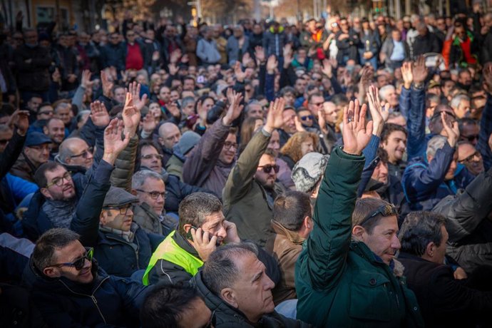 Assemblea de taxistes a Barcelona