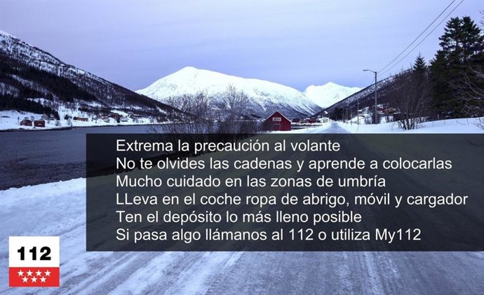 Recomendaciones nieve Emergencias 112