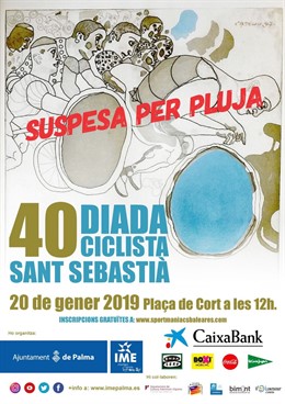 Cartell de suspensió de la Diada Ciclista de Sant Sebasti