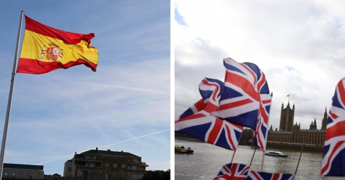 Banderas de España y Reino Unido