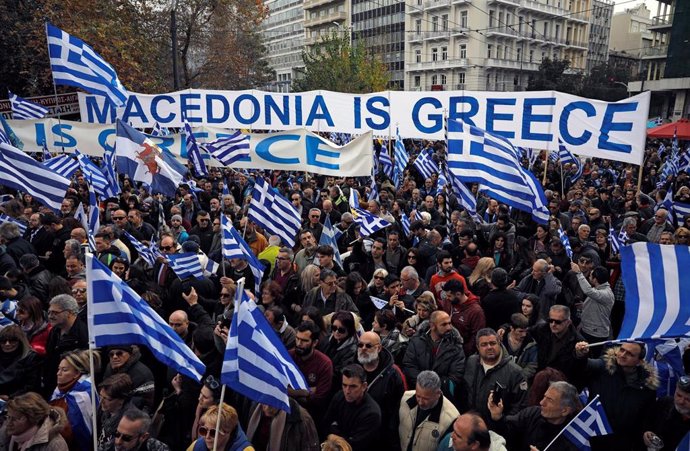 Manifestación contra el Acuerdo de Prespa en Atenas