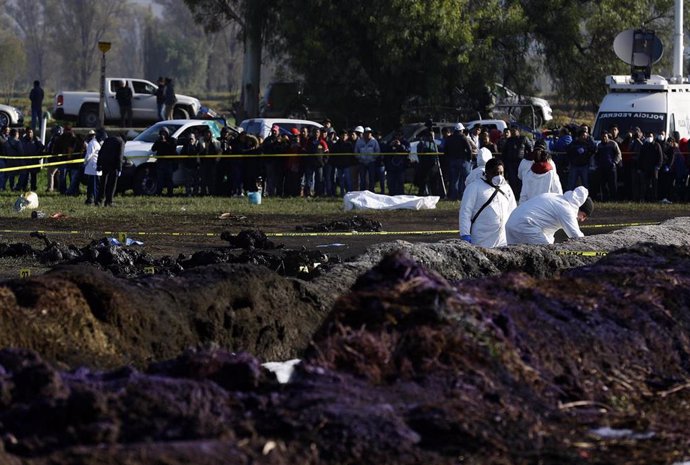 Explosión de un oleoducto en México.