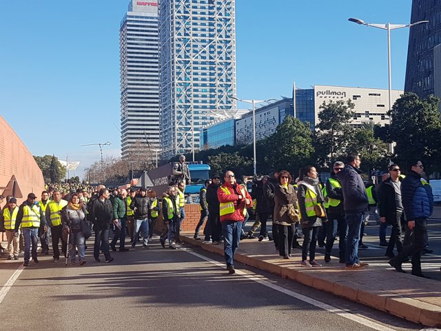 Manifestación de taxistas en Barcelona