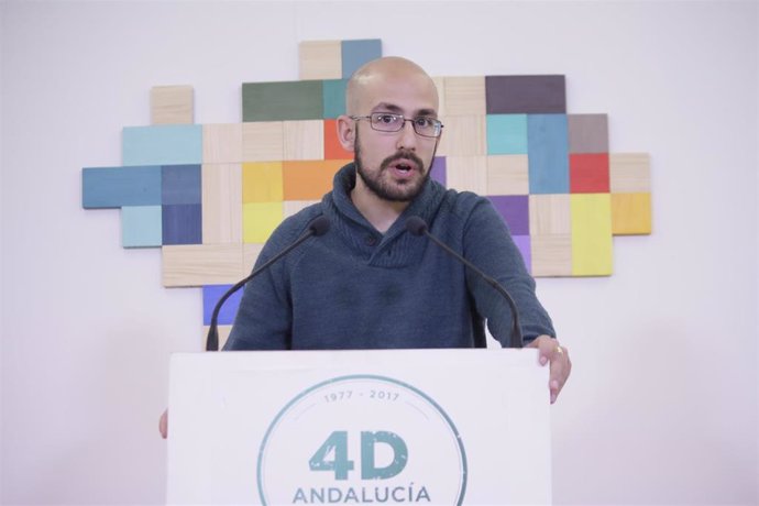 Pablo Pérez Ganfornina, de Podemos Andalucía, en rueda de prensa