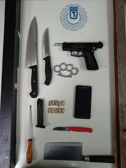 Objetos requisados al detenido