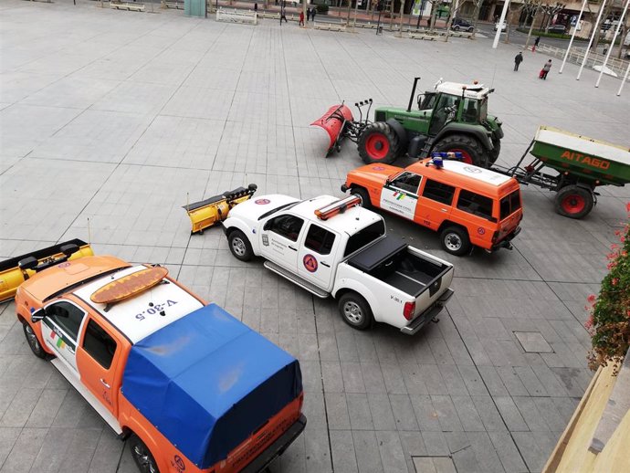 Imagen de algunos de los vehículos del Plan Invernal de Logroño