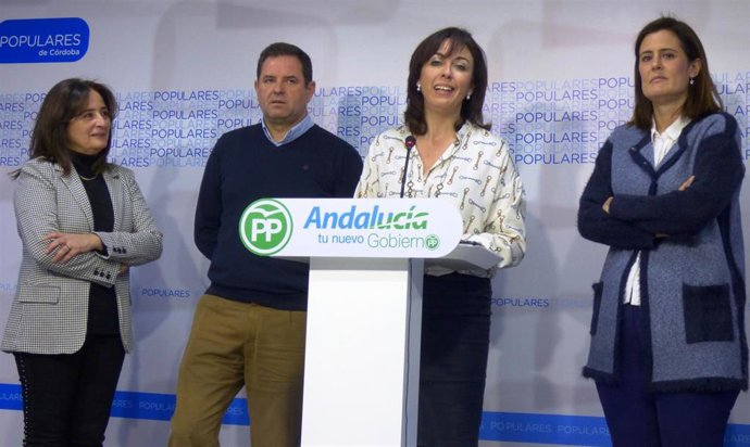 Ceballos interviene entre Tamayo, Ortiz y Piernagorda en la sede del PP