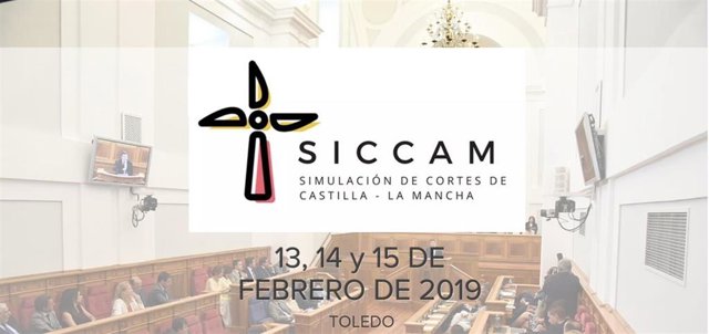Cartel de la simulación de Cortes de C-LM, prevista el 13 de febrero