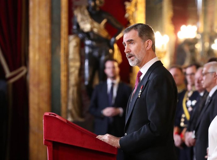 Los Reyes reciben al Cuerpo Diplomático acreditado en España en el Palacio Real 
