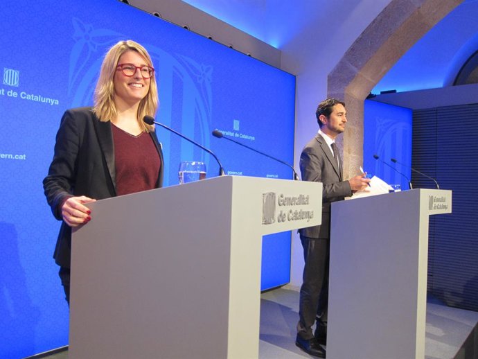 La portaveu, E.Artadi, i el conseller de Territori i Sostenibilitat, D.Calvet