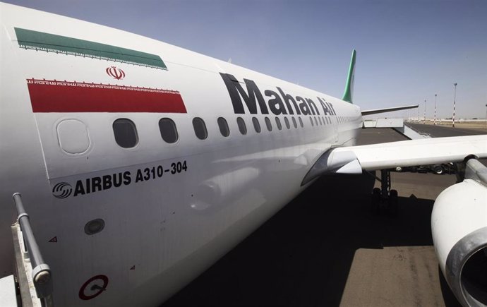 An Airbus A310 of Iranian private airline Mahan Air is seen at Sanaa Internation