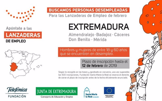 Cartel Lanzaderas de Empleo de Extremadura