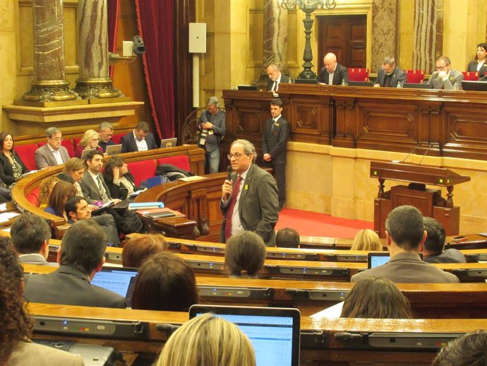 El President De La Generalitat, Quim Torra, En El Ple Del Parlament
