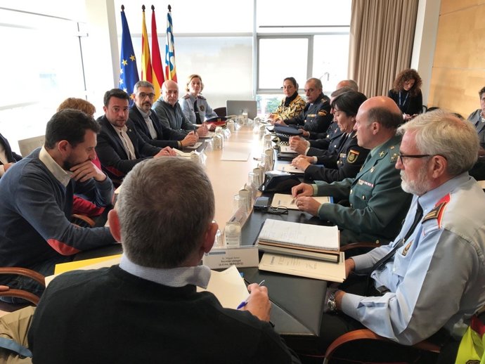 Junta Local de Seguretat de Badalona amb l'alcalde Álex Pastor