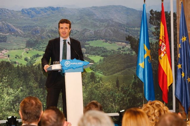 El presidente del PP, Pablo Casado