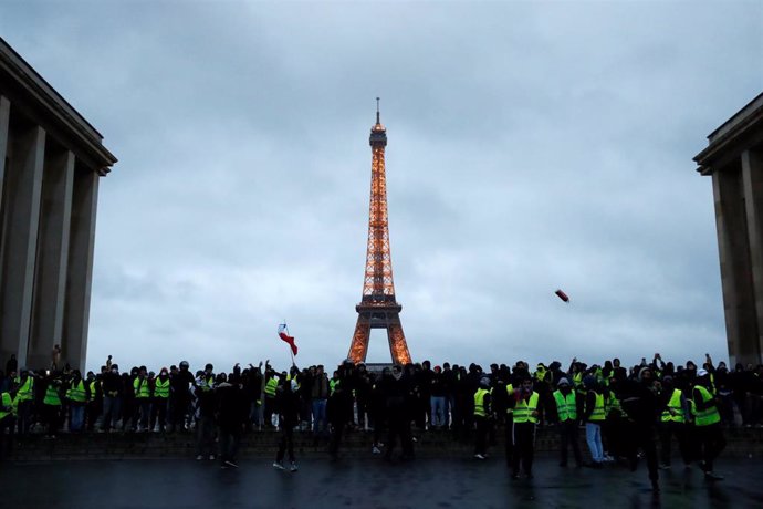 Manifestación de los "chalecos amarillos" en París