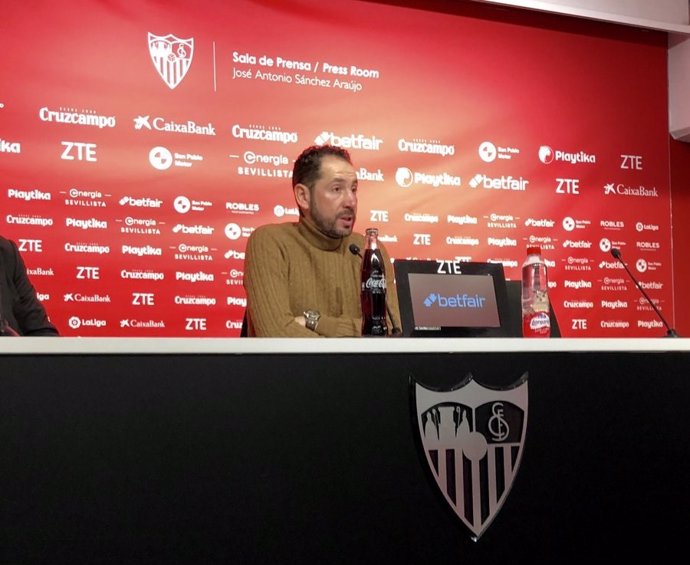 El entrenador del Sevilla FC, Pablo Machín, en rueda de prensa