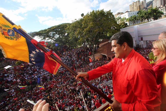 Venezuela's President Nicolas Maduro attends a rally in support of his governmen