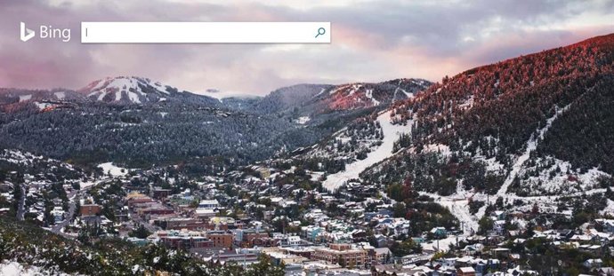 Página principal del buscador Bing