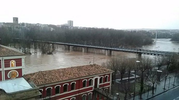 Situación del Ebro, a su paso por Logroño