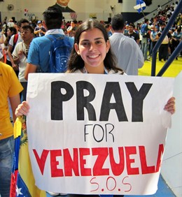 Jóvenes venezolanos en la JMJ