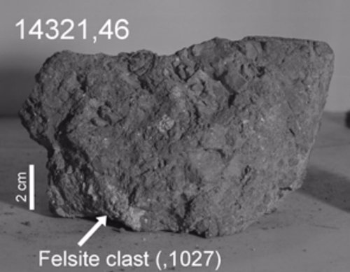 Fragmento de la roca lunar analizada