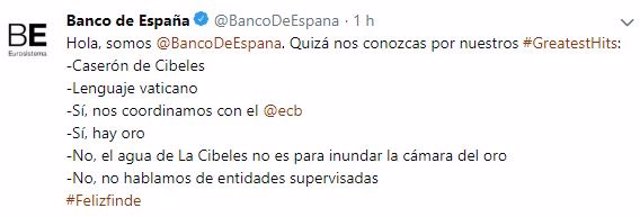 Tuit del Banco de España