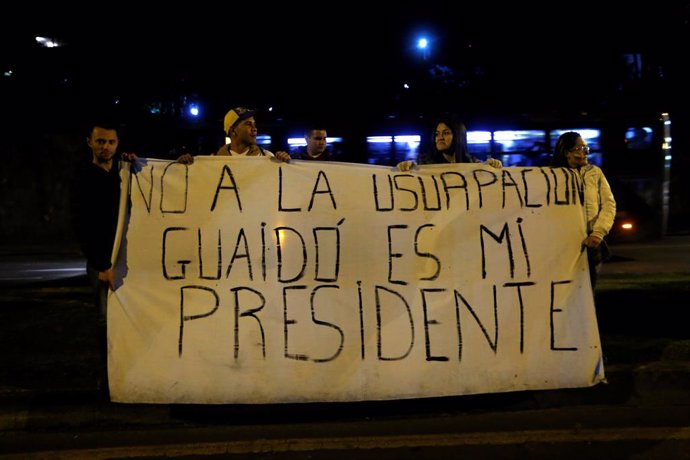 Protesta en favor de Juan Guaidó en Bogotá