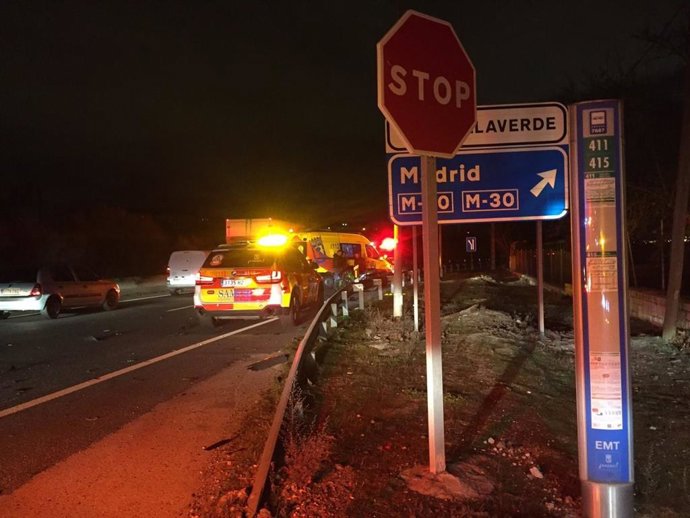 Accidente de un motorista en Villaverde