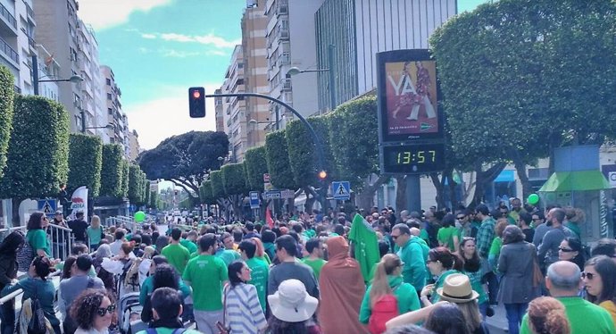 Manifestación de docentes en Almería del 16 de marzo de 2018