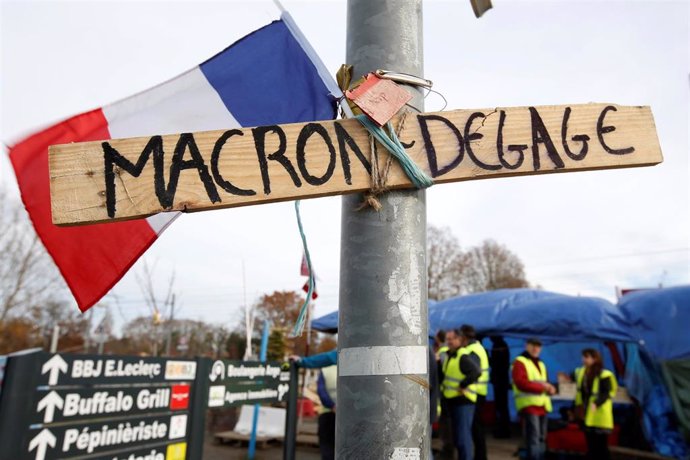 Protesta de los 'chalecos amarillos' contra Emmanuel Macron