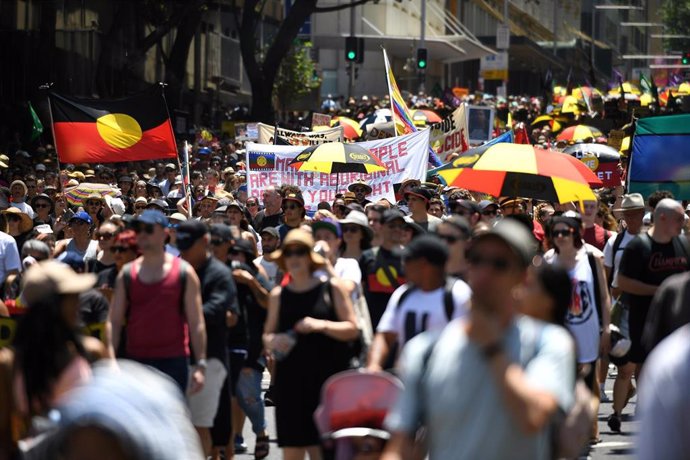 Protestas en Australia con motivo del día nacional