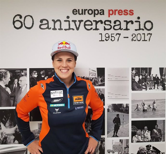 Laia Sanz, campeona del rally Dakar de 2019 en una visita a Europa Press