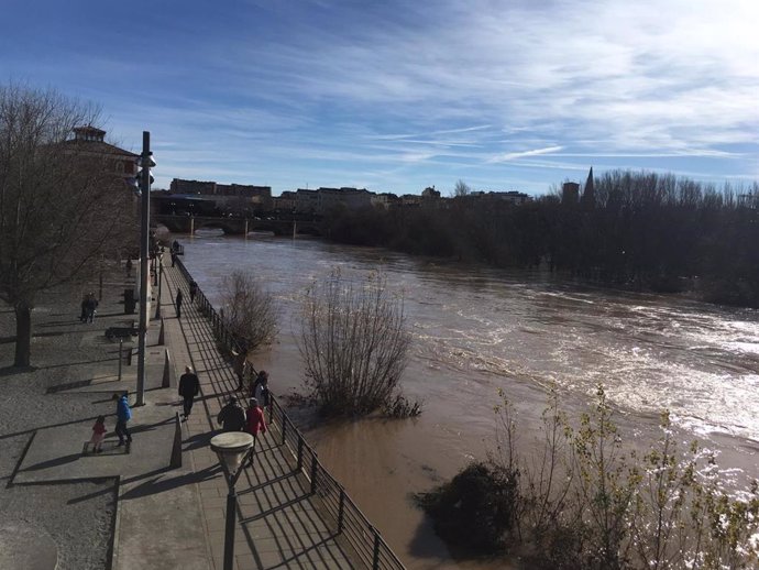 Situación del Ebro en Logroño