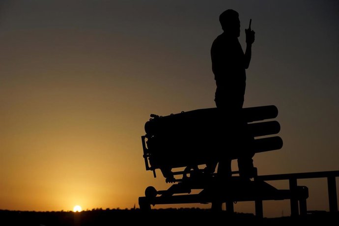 Lanzadera de cohetes en Siria